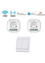 Tuya Smart WiFi and Rf Light Switch 433MHz Kinetic Wall Switch No Battery Needed Wireless Remote Control Timing 220V 16A for Alexa