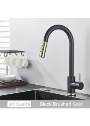 Free Shipping Black Kitchen Faucet Two Function Single Handle Pull Out Mixer Deck Mounted Hot and Cold Water Taps