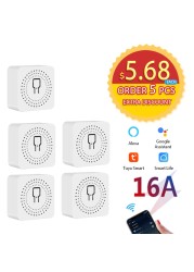 Avoir 1-5pcs Smart Life Circuit Breaker Tuya Switch Wifi Smart Home Socket Wireless Sensor Switch Mini Wifi Console 16A