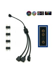 5-24V 3 Pin RGB Connector 1 to 1 2 3 4 5 3pin Wire Splitter Extension Cable for Computer Fan Motherboard Aura RGB LED Sticker Light