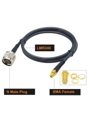 LMR240 Pigtail N Female to SMA Male Plug RF Adapter 50ohm 50-4 RF Coaxial Cable Jumper 4G 5G LTE Extension Cord 50cm~50m