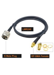 LMR240 Pigtail N Female to SMA Male Plug RF Adapter 50ohm 50-4 RF Coaxial Cable Jumper 4G 5G LTE Extension Cord 50cm~50m