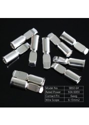 Gray and Red SH50 Plug Connectors 600V 50A 10pcs Double Copper Electrode Solar Panels Caravan Battery T-Handle Dust Cover