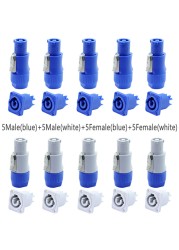 10pcs/lot 3 Pin AC Powercon Connector Male Plug NAC3FCA NAC3FCB AC Power Plug 20A/250V for Stage Light LED Screen Blue/White