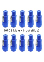 10pcs/lot 3 Pin AC Powercon Connector Male Plug NAC3FCA NAC3FCB AC Power Plug 20A/250V for Stage Light LED Screen Blue/White