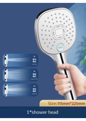 3 Way Shower Head G1/2 Universal Interface Adjustable Abs Chrome Water Saving Big Nozzle Outlut Hand Held Bath Faucets