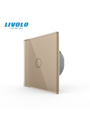 Livolo Luxury Wall Touch Sensor Switch, EU Standard 1 Gang 1Way Light Switch, Crystal Glass 220-250, C701-1/2/5