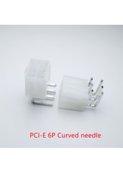 30pcs/1lot 4.2mm White 6P Female Socket Straight/Curved Needle for PC Computer ATX Graphics Card GPU PCI-E PCIe Power Connector