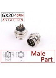 10pcs GX20 2/3/4/5/6/7/8/9/10/12/15 Pin Male Metal Circular Quick Flight Socket Plug Wire Panel Connector High Quality