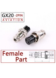 10pcs High Quality GX20 2/3/4/5/6/7/8/9/10/12/15 Pin Female 20mm Round Wire Flight Board Connector Socket Industrial Socket