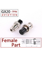 10pcs High Quality GX20 2/3/4/5/6/7/8/9/10/12/15 Pin Female 20mm Round Wire Flight Board Connector Socket Industrial Socket