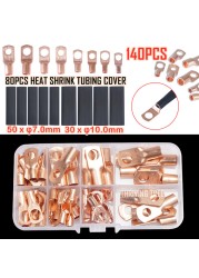 260/240/60CPS Assortment Auto Car Copper Toroidal Arm Wire Crimp Connector Bare Battery Terminal Cable Soldered Connectors Kit