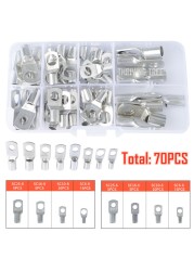 260/240/60CPS Assortment Auto Car Copper Toroidal Arm Wire Crimp Connector Bare Battery Terminal Cable Soldered Connectors Kit