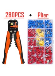 480/280pcs Insulated Cable Electrical Wire Connector Crimp Spade Butt Loop Fork Loop Lugs Rolled Terminals Assorted Kit Plier