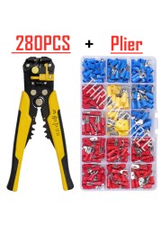 480/280pcs Insulated Cable Electrical Wire Connector Crimp Spade Butt Loop Fork Loop Lugs Rolled Terminals Assorted Kit Plier