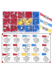 328/280pcs Insulated Spade Butt Loop Fork Loop Lugs Rolled Terminals Electrical Cable Crimp Connector Wire Stripper Plier