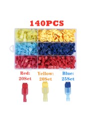 120/480pcs T-Tap Wire Connectors, Self Stripping Quick Splice Electrical Wire Terminals, Male Quick Cut Spade