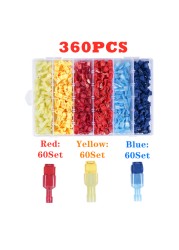 120/480pcs T-Tap Wire Connectors, Self Stripping Quick Splice Electrical Wire Terminals, Male Quick Cut Spade