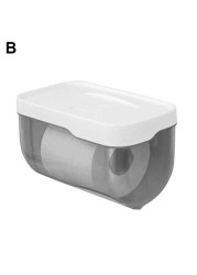 Wall Mount Tissue Holder Box Punch-Free Waterproof Toilet Paper Storage Rack Paper Towel Kitchen Bathroom Storage Box