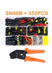 708/352/240pcs HID Connectors Waterproof 1/2/3/4Pin Car Electrical Wire Connector Plug Truck Harness Male Female Crimping Pliers