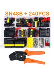 708/352/240pcs HID Connectors Waterproof 1/2/3/4Pin Car Electrical Wire Connector Plug Truck Harness Male Female Crimping Pliers