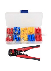 300pcs Insulated Electrical Wire Assorted Cable Connectors Crimp Spade Butt Ring Fork Set Ring Lugs Crimping Terminals Plier