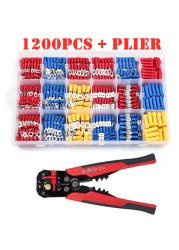 480/1200pcs assorted spade terminals insulated cable connector electrical wire assorted crimp butt loop thorn loop lugs plier