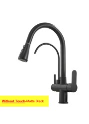 Hot Cold Touch Filter Kitchen Faucets With Sprayer Pull Down Brass Kitchen Mixer Tap Sensitive Smart Sensor Touch Kitchen Faucet