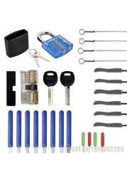 Supplier Locks Pick Tool Sets Transparent Visible Practice Lock Panels Kit With Broken Key Extractor Wrench Tool