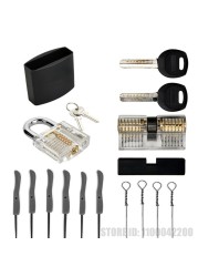 Supplier Locks Pick Tool Sets Transparent Visible Practice Lock Panels Kit With Broken Key Extractor Wrench Tool