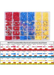 Insulated Box Male Female Spade Terminal Cable Connector Electrical Wire Crimp Butt Ring Fork Spade Lug Rolled Assortment Kit