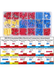 Insulated Box Male Female Spade Terminal Cable Connector Electrical Wire Crimp Butt Ring Fork Spade Lug Rolled Assortment Kit