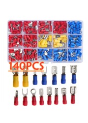 Insulated Box Male Female Spade Terminal Cable Connector Electrical Wire Crimp Butt Ring Fork Spade Lug Rolled Assortment Kit