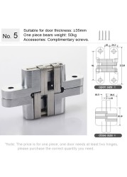 Hidden Hinge Invisible Folding Door Concealed Cross Hidden Hinges for Furniture Hardware Cabinet Folding Door Wooden Box Front