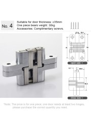 Hidden Hinge Invisible Cabinet Door Hinge , Zinc Alloy Hidden Door Hinge 180 Degree Swing Hinges For Front Door Wooden Box