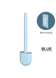 Toilet Brush Quick Drying Brush With Silicone Base Pin Buckle Flat Head Water-proof Soft Brush Accessories Bathroom Accessories