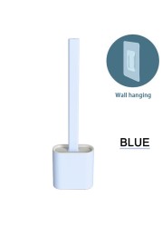 Toilet Brush Quick Drying Brush With Silicone Base Pin Buckle Flat Head Water-proof Soft Brush Accessories Bathroom Accessories