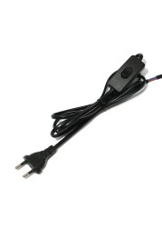 High Quality AC Power Cord 2.4M Switch Plug Cord Two Pin EU US Plug Cable Extension Cord Black and White LED Light Cord