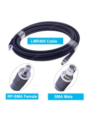 SMA Cable LMR400 SMA Female to RP SMA Male 50 Ohm Low Loss RF Pigtail Adapter WiFi Antenna Extension Cable Signal Booster Jumper