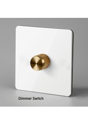 Stainless Steel Panel Dimmer Switch Led and Electric Light Brightness Regulator Antique Brass EU Standard With Claws