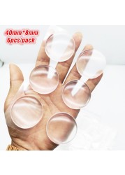 1/6pcs Self-adhesive Door Handle Bumper Protective Plug Transparent Silicone Wall Guard Non-slip Round Doors Stopper Muffler