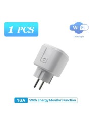 Tuya Zigbee Smart Plug 16A EU Socket with 110V 220V Power Monitoring Port Adapter APP Control Works with Alexa Google Home