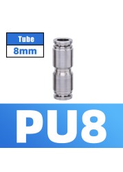 304 Stainless Steel Air Hose Fitting Pneumatic Coupling Tube Coplin Quick Open PG PU4 PU6 PU8 PU10 Trachea Metal Fitting