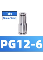 304 Stainless Steel Air Hose Fitting Pneumatic Coupling Tube Coplin Quick Open PG PU4 PU6 PU8 PU10 Trachea Metal Fitting