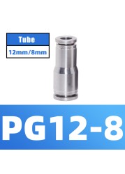 304 Stainless Steel Air Hose Fitting Pneumatic Coupling Tube Coplin Quick Open PG PU4 PU6 PU8 PU10 Trachea Metal Fitting