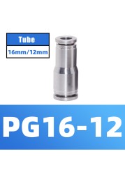 304 Stainless Steel Air Hose Fitting Pneumatic Coupling Tube Coplin Quick Open PG PU4 PU6 PU8 PU10 Trachea Metal Fitting