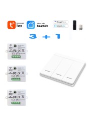 Mini Module WiFi Tuya Smart Light Switch Wall Panel Push Button Switch 433MHZ Wireless Electric Home Remote Control 220V 10A