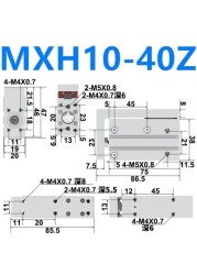 MXH10 Compact Slide Cylinder Same asSMC MXH10-5Z MXH10-10Z MXH10-15Z MXH10-20Z MXH10-25Z MXH10-30Z MXH10-40Z MXH10-50Z MXH10-60Z