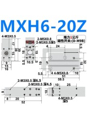 MXH6 Compact Slide Cylinder Same as SMC MXH6-5Z MXH6-10Z MXH6-15Z MXH6-20Z MXH6-25Z MXH6-30Z MXH6-40Z MXH6-50Z MXH6-60Z