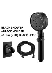 5-mode Shower Water Saving Head One Switch Water Stop Booster Massage Shower Bathroom Accessories Bracket Explosion-proof Pipe